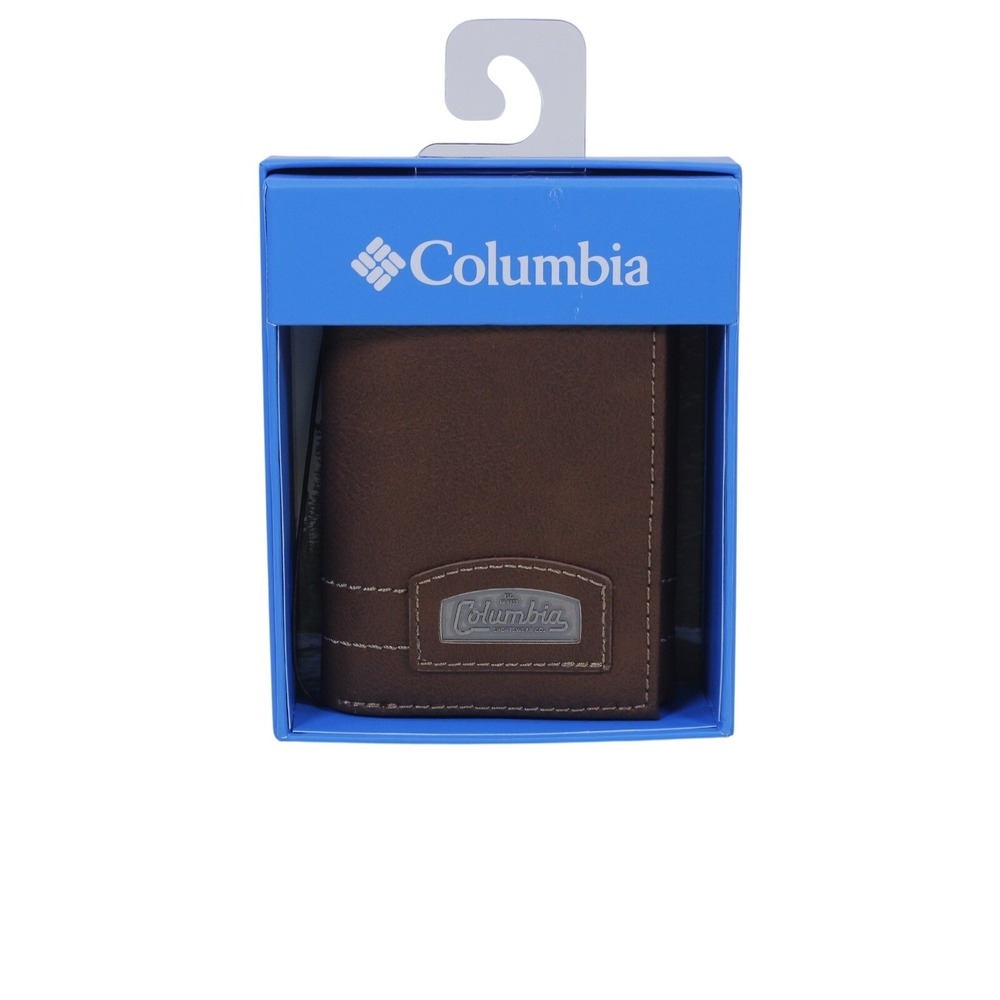 Columbia Sportswear Men's Trifold Wallet Brown Leather NWT Gift Item
